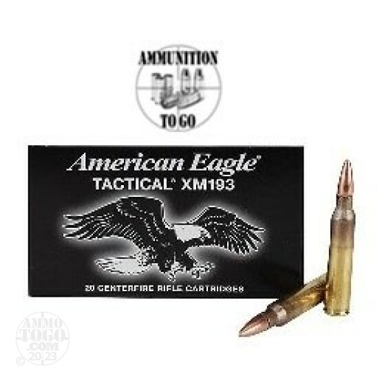 500rds – 5.56x45 Federal American Eagle 55gr. XM193C FMJ Ammo